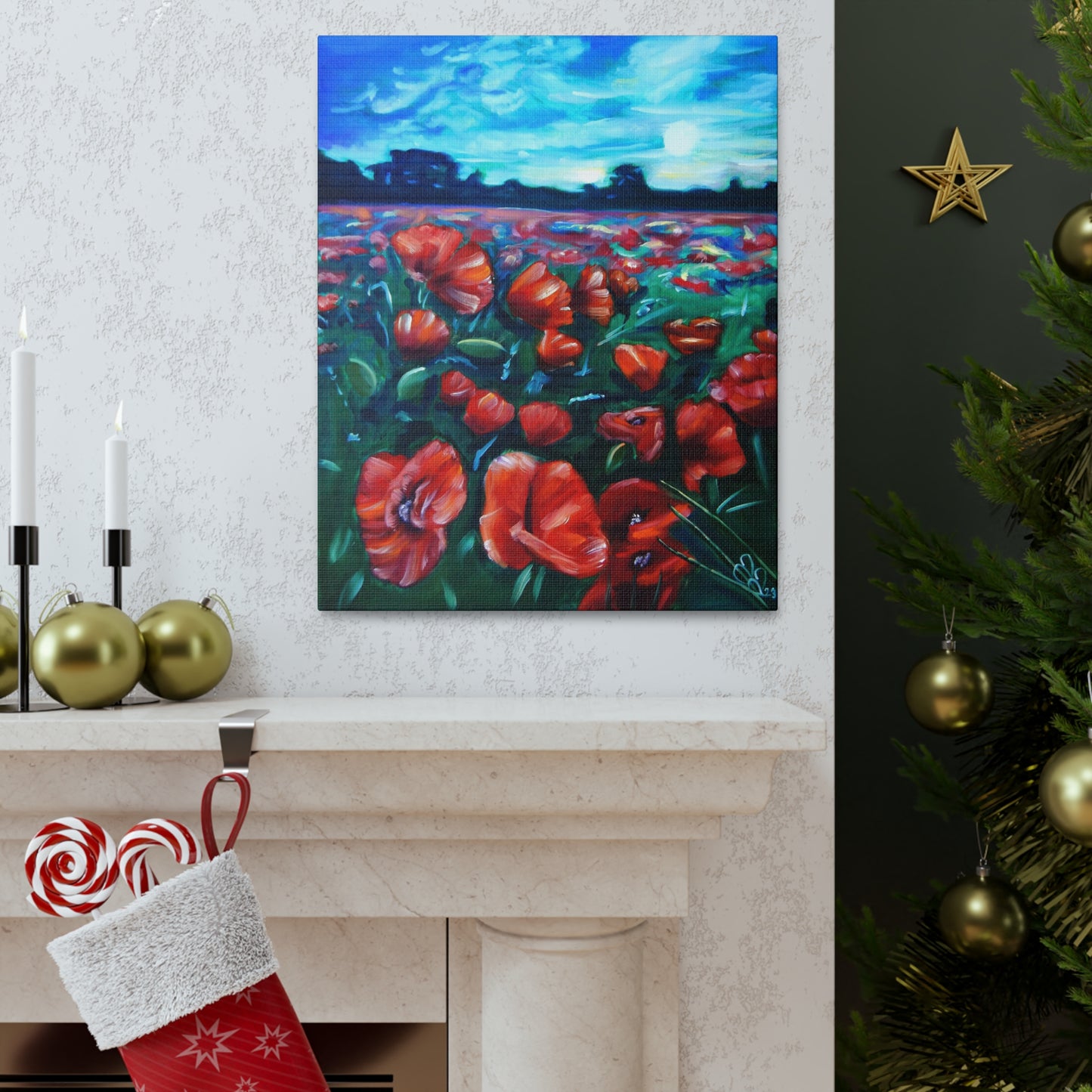 Field Of Poppies Canvas